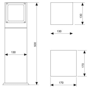Dm4 Stelo A Luce Diretta 60W E27 17X50Cm